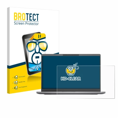 Face avant d’un emballage produit avec le logo de la marque BROTECT. À côté, l’appareil Dell Latitude 7400 Non-Touch est repré