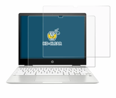 Image de l'appareil HP Chromebook x360 12b-ca0005nf avec une grande variété de protections d'écran.