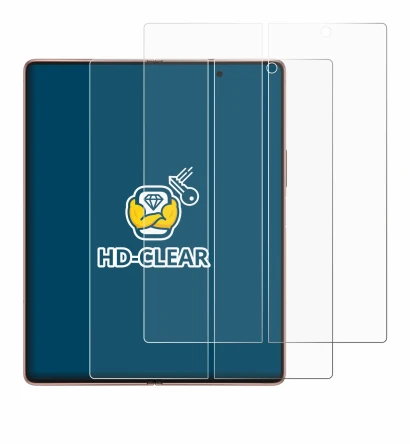 Image de l'appareil Samsung Galaxy Z Fold 2 5G (Affichage interne) avec une grande variété de protections d'écran.