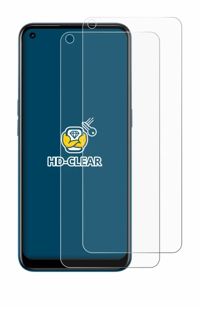 Image de l'appareil Oppo A53 avec une grande variété de protections d'écran.