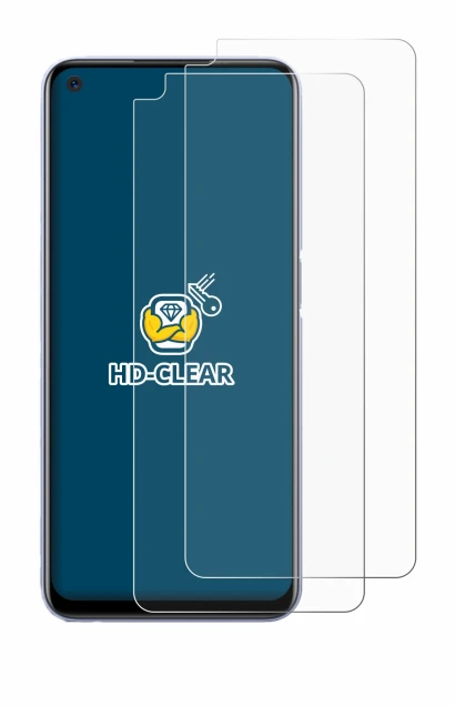 Image de l'appareil realme Q2 avec une grande variété de protections d'écran.