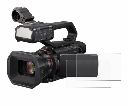 Image de l'appareil Panasonic HC-X2000 avec une grande variété de protections d'écran.