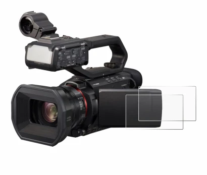 Image de l'appareil Panasonic HC-X1500 avec une grande variété de protections d'écran.