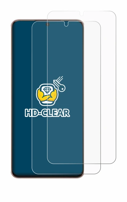 Image de l'appareil Samsung Galaxy S21 Plus 5G avec une grande variété de protections d'écran.