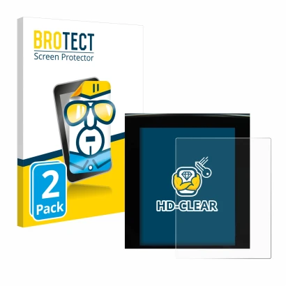 Face avant d’un emballage produit avec le logo de la marque BROTECT. À côté, l’appareil Renault Megane 4 2020 Multimedia Easy 