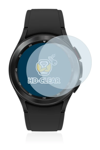 Image de l'appareil Samsung Galaxy Watch 4 Classic (42mm) avec une grande variété de protections d'écran.