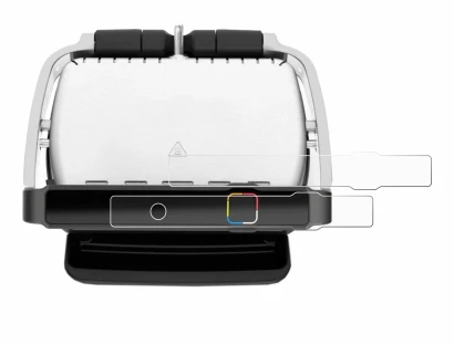 Image de l'appareil Tefal OptiGrill Elite avec une grande variété de protections d'écran.