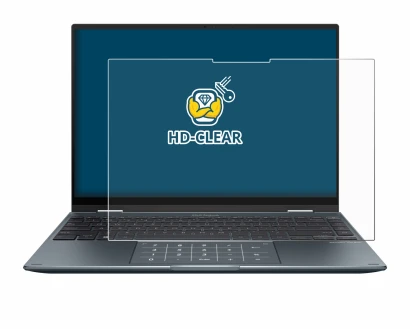 Image de l'appareil ASUS ZenBook 14 Flip OLED avec une grande variété de protections d'écran.
