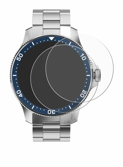 Image de l'appareil Withings ScanWatch Horizon (43 mm) avec une grande variété de protections d'écran.
