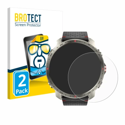 Face avant d’un emballage produit avec le logo de la marque BROTECT. À côté, l’appareil Polar Grit X Pro Titan est représenté 