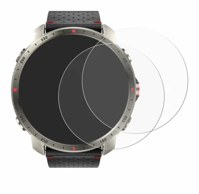 Image de l'appareil Polar Grit X Pro Titan avec une grande variété de protections d'écran.