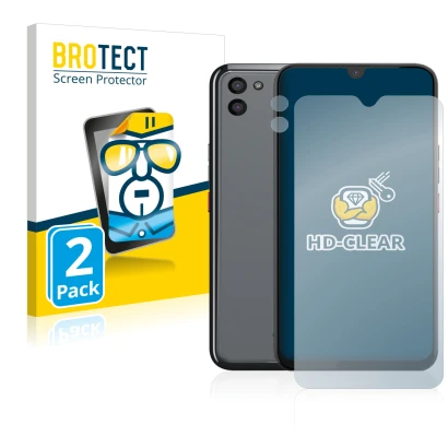 Face avant d’un emballage produit avec le logo de la marque BROTECT. À côté, l’appareil Gigaset GS5 (Avant+Caméra) est représe