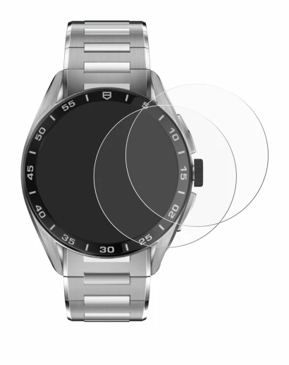 Image de l'appareil TAG Heuer Connected Calibre E4 (45 mm) avec une grande variété de protections d'écran.