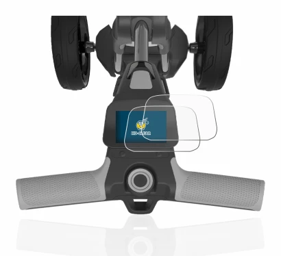 Image de l'appareil PowaKaddy FX5 2.8" avec une grande variété de protections d'écran.