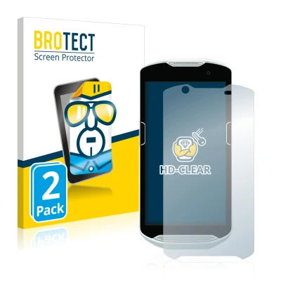 Face avant d’un emballage produit avec le logo de la marque BROTECT. À côté, l’appareil Zebra TC52 est représenté avec la prot