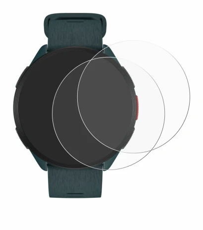 Image de l'appareil Polar Pacer avec une grande variété de protections d'écran.