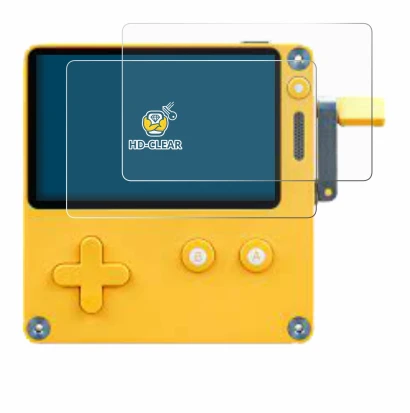 Image de l'appareil Panic Playdate avec une grande variété de protections d'écran.