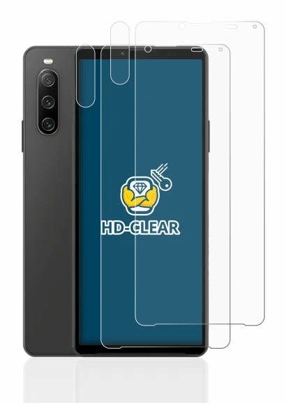 Image de l'appareil Sony Xperia 10 IV (Avant+Caméra) avec une grande variété de protections d'écran.