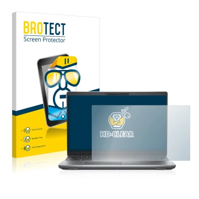 Face avant d’un emballage produit avec le logo de la marque BROTECT. À côté, l’appareil Dell Latitude 5531 est représenté avec