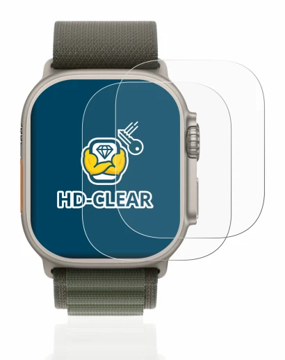 Image de l'appareil Apple Watch Ultra (49 mm) avec une grande variété de protections d'écran.