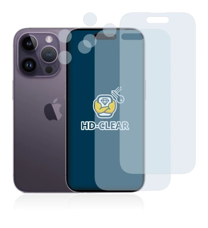 Image de l'appareil Apple iPhone 14 Pro (Avant+Caméra) avec une grande variété de protections d'écran.