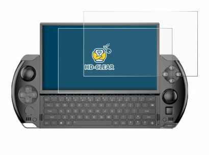 Image de l'appareil GPD Win 4 avec une grande variété de protections d'écran.