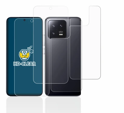 Image de l'appareil Xiaomi 13 (Avant+Arrière) avec une grande variété de protections d'écran.