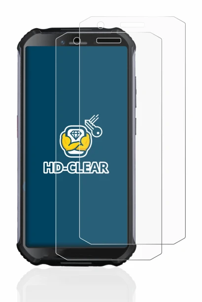 Image de l'appareil Doogee S41 avec une grande variété de protections d'écran.