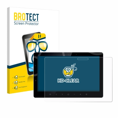 Face avant d’un emballage produit avec le logo de la marque BROTECT. À côté, l’appareil Bewatec .Tablet SF 13" est représenté 