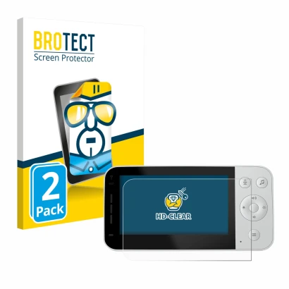 Face avant d’un emballage produit avec le logo de la marque BROTECT. À côté, l’appareil Philips Avent Connected SCD923 est rep