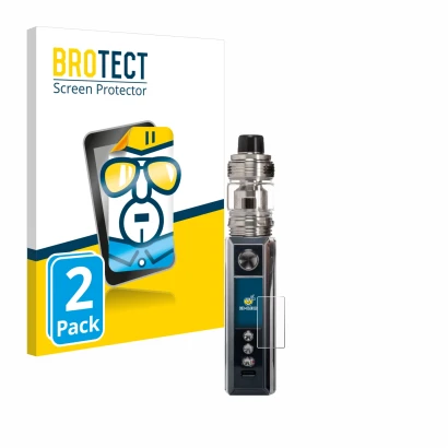 Face avant d’un emballage produit avec le logo de la marque BROTECT. À côté, l’appareil Voopoo Drag M100S est représenté avec