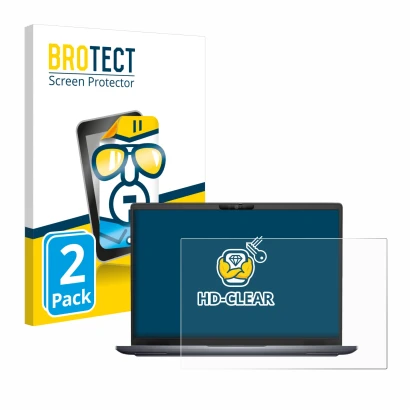 Face avant d’un emballage produit avec le logo de la marque BROTECT. À côté, l’appareil Dell Latitude 7340 est représenté avec