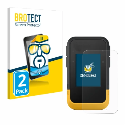 Face avant d’un emballage produit avec le logo de la marque BROTECT. À côté, l’appareil Garmin eTrex SE est représenté avec la