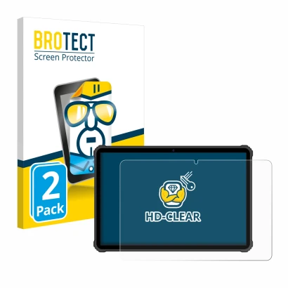Face avant d’un emballage produit avec le logo de la marque BROTECT. À côté, l’appareil Oukitel RT5 est représenté avec la pro
