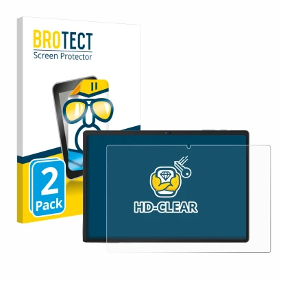 Face avant d’un emballage produit avec le logo de la marque BROTECT. À côté, l’appareil Oukitel OKT3 est représenté avec la pr