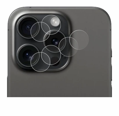 Image de l'appareil Apple iPhone 15 Pro (Caméra UNIQUEMENT) avec une grande variété de protections d'écran.