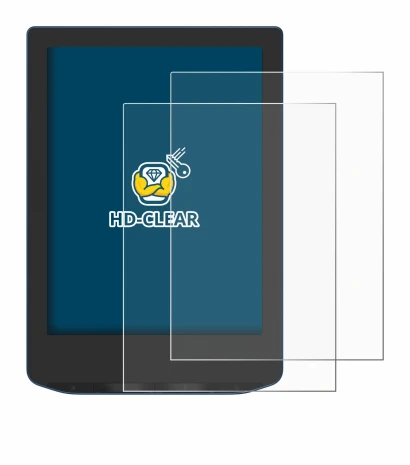 Image de l'appareil PocketBook Verse Pro avec une grande variété de protections d'écran.