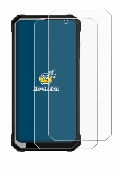 Image de l'appareil Oukitel WP23 avec une grande variété de protections d'écran.