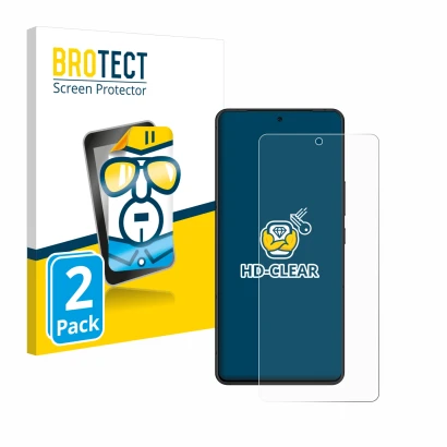 Face avant d’un emballage produit avec le logo de la marque BROTECT. À côté, l’appareil ASUS ROG Phone 8 est représenté avec l