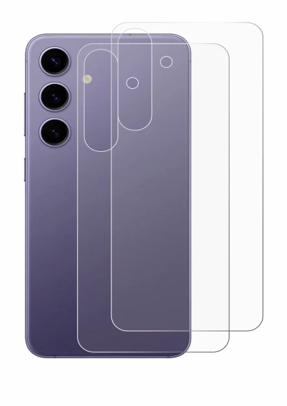 Image de l'appareil Samsung Galaxy S24 (Arrière) avec une grande variété de protections d'écran.