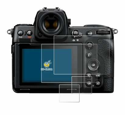 Image de l'appareil Nikon Z 8 (Affichage + affichage des épaules) avec une grande variété de protections d'écran.