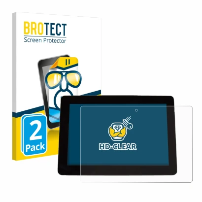 Face avant d’un emballage produit avec le logo de la marque BROTECT. À côté, l’appareil Trimble XCN 1050 est représenté avec l
