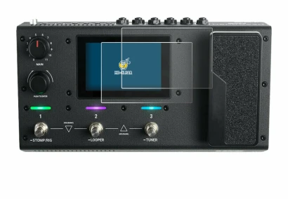 Image de l'appareil Headrush MX5 avec une grande variété de protections d'écran.