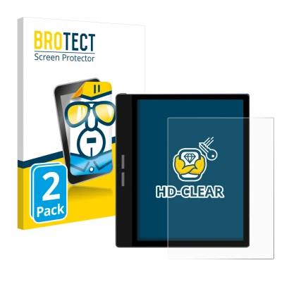 Face avant d’un emballage produit avec le logo de la marque BROTECT. À côté, l’appareil Bigme B751C est représenté avec la pro