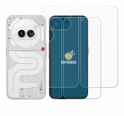 Image de l'appareil Nothing Phone (2a) (Avant+Arrière) avec une grande variété de protections d'écran.