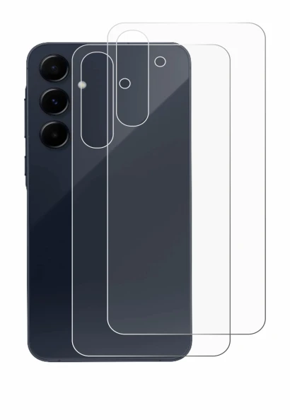 Image de l'appareil Samsung Galaxy A55 5G (Arrière) avec une grande variété de protections d'écran.