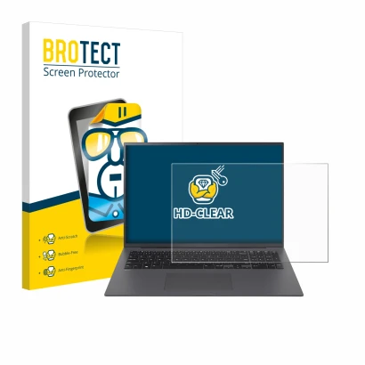 Face avant d’un emballage produit avec le logo de la marque BROTECT. À côté, l’appareil LG gram 17" 2024 est représenté avec l