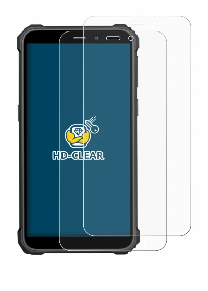 Image de l'appareil Oukitel WP32 avec une grande variété de protections d'écran.