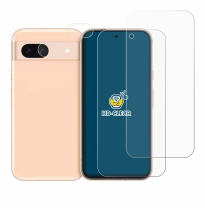 Image de l'appareil Google Pixel 8a (Avant+Caméra) avec une grande variété de protections d'écran.