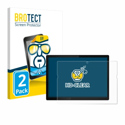 Face avant d’un emballage produit avec le logo de la marque BROTECT. À côté, l’appareil Lenovo ThinkPad X12 Detachable Gen 2 e